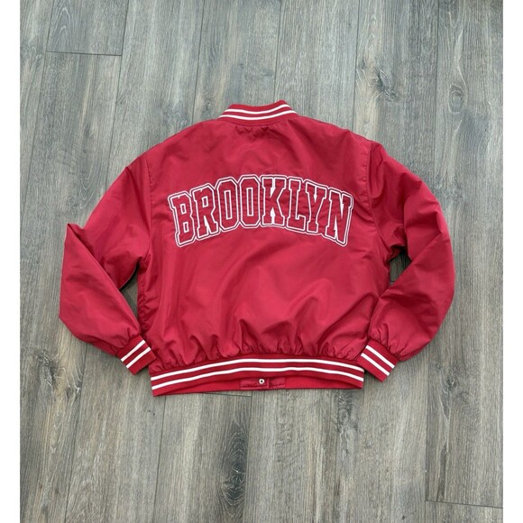Cult Favorite Basics Brooklyn Red Jacket Medium Snap Closure Varsity M - Picture 1 of 5